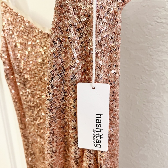 Hashtag | Pink Sequin Mini Dress | S | NWT - Picture 6 of 11